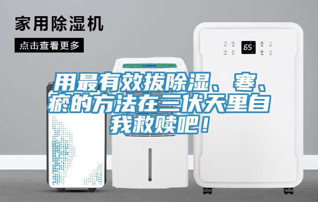用最有效拔除濕、寒、瘀的方法在三伏天里自我救贖吧！